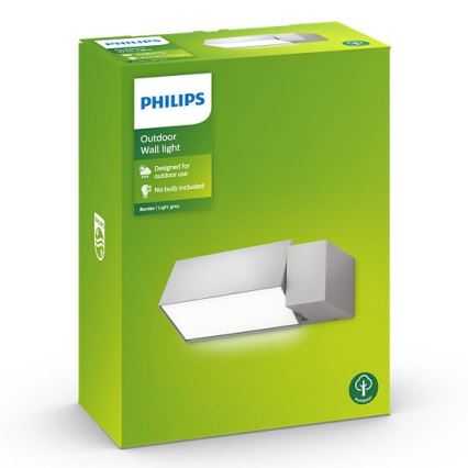 Philips - Вуличний настінний світильник BORDER 1xE27/23W/230V IP44 сірий