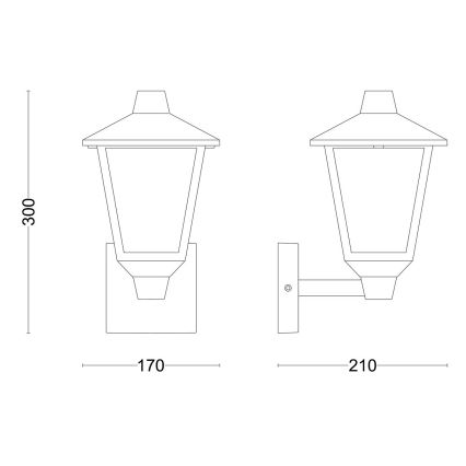 Philips - Вуличний настінний світильник KINNO 1xE27/25W/230V IP44