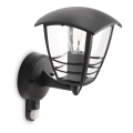 Philips - Вуличний настінний світильник з датчиком 1xE27/60W IP44