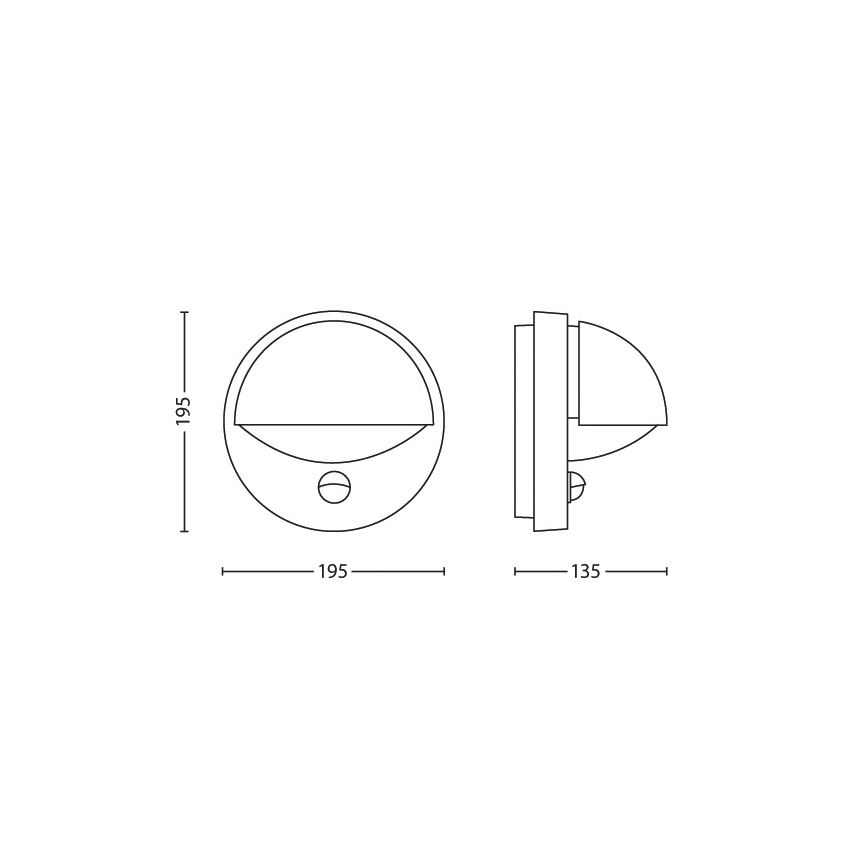 Philips - Вуличний настінний світильник з датчиком 1xE27/12W/230V IP44
