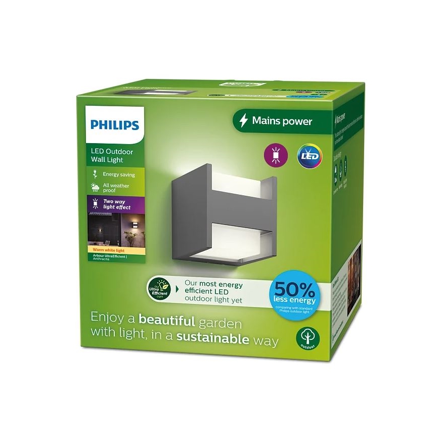 Philips - Вуличний світлодіодний настінний світильник ARBOUR LED/3,8W/230V 2700K IP44