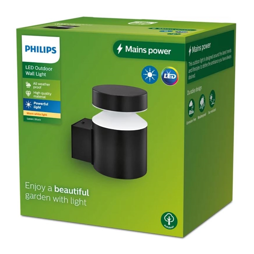 Philips - Вуличний світлодіодний настінний світильник LAVEN LED/6W/230V 2700K IP44