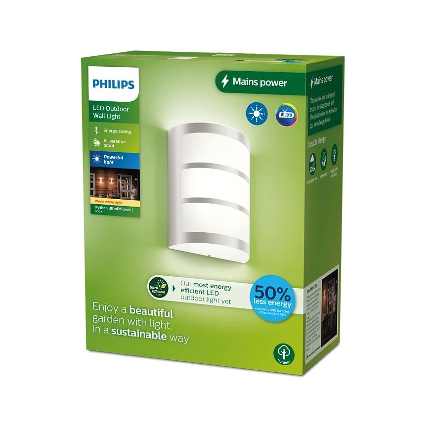Philips - Вуличний світлодіодний настінний світильник PYTHON LED/3,8W/230V IP44