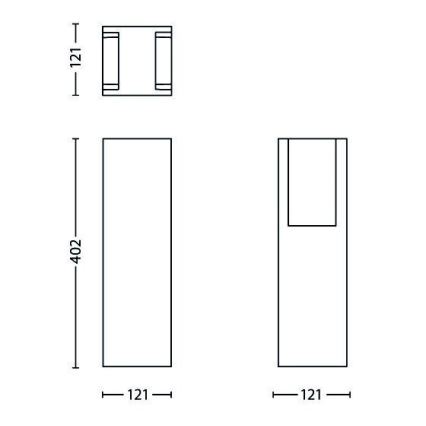 Philips - Вулична лампа BRIDGE 1xE27/14W/230V IP44 40,2 см