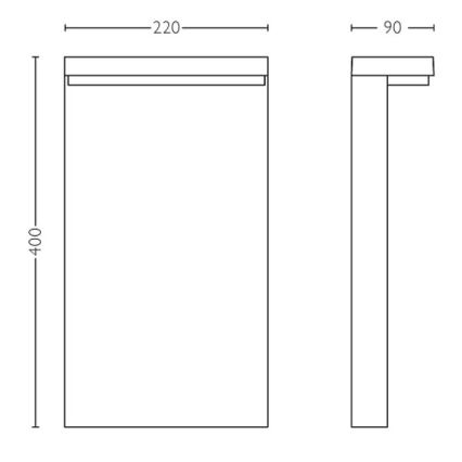 Philips - Вулична світлодіодна лампа BUSTAN LED/3,8W/230V 2700K 40 см IP44