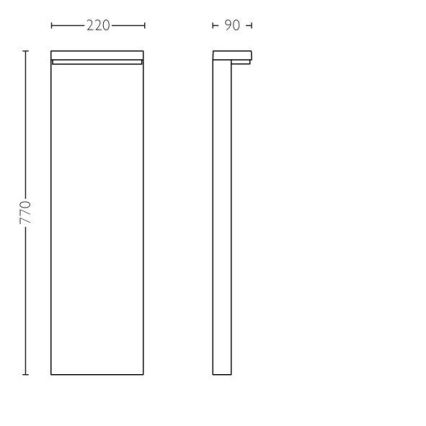 Philips - Вулична світлодіодна лампа BUSTAN LED/3,8W/230V 2700K 77 см IP44