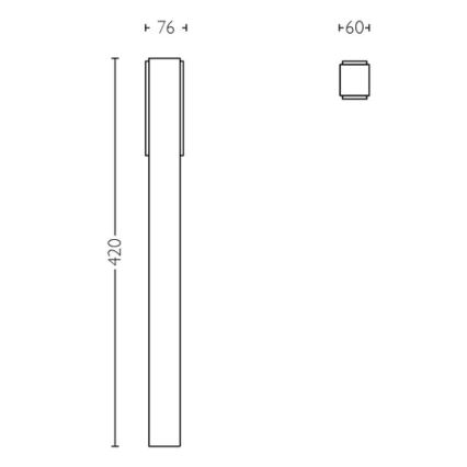 Philips - Вулична світлодіодна лампа STRATOSPHERE LED/3,8W/230V 42 см 4000K IP44
