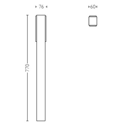 Philips - Вулична світлодіодна лампа STRATOSPHERE LED/3,8W/230V 77 см 2700K IP44