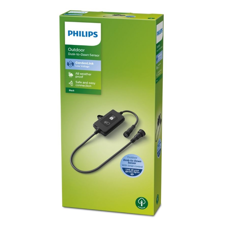 Philips - Вуличний датчик освітленості з таймером IP44