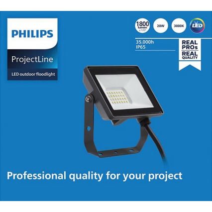 Philips - Вуличний LED прожектор PROJECTLINE LED/20W/230V IP65 3000K