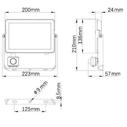 Philips - Вуличний LED прожектор з датчиком PROJECTLINE LED/50W/230V IP65 3000K