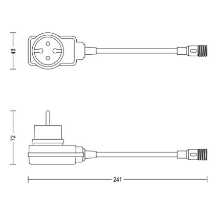 Philips - Вуличний Мережевий адаптер для зарядного пристрою GARDENLINK 12W/24/230V IP44