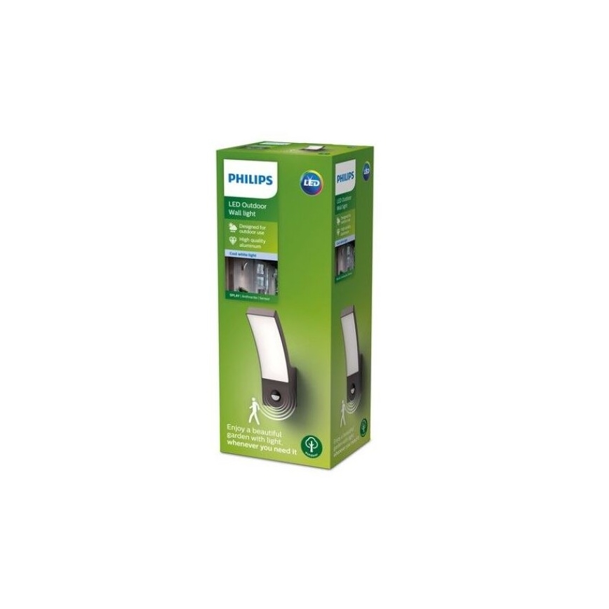 Philips - Вуличний настінний LED світильник з датчиком LED/12W/230V 4000K IP44