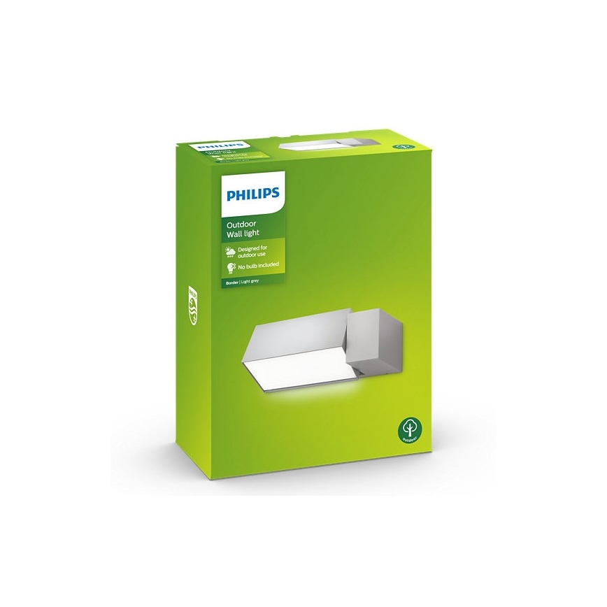Philips - Вуличний настінний світильник BORDER 1xE27/23W/230V IP44 сірий