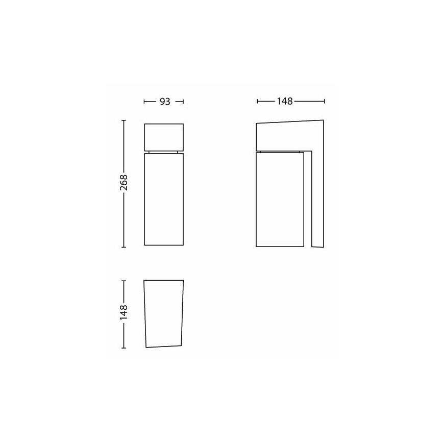 Philips - Вуличний настінний світильник BORDER 1xE27/23W/230V IP44 сірий