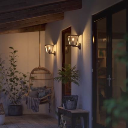 Philips - Вуличний настінний світильник з регулюванням яскравості Hue INARA 1xE27/7W/230V Wi-Fi IP44
