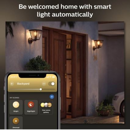Philips - Вуличний настінний світильник з регулюванням яскравості Hue INARA 1xE27/7W/230V Wi-Fi IP44