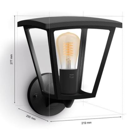 Philips - Вуличний настінний світильник з регулюванням яскравості Hue INARA 1xE27/7W/230V Wi-Fi IP44