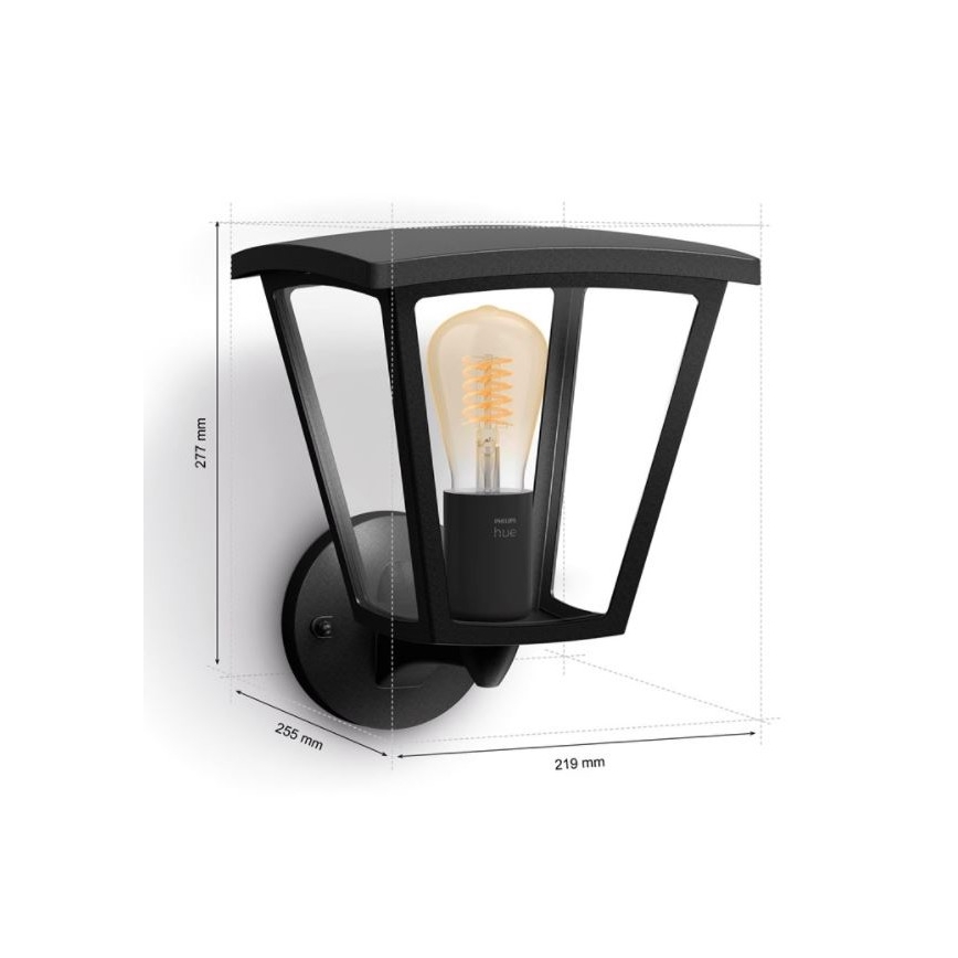 Philips - Вуличний настінний світильник з регулюванням яскравості Hue INARA 1xE27/7W/230V Wi-Fi IP44