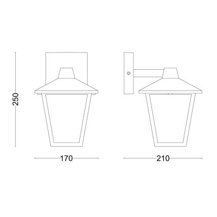 Philips - Вуличний настінний світильник KINNO 1xE27/25W/230V IP44