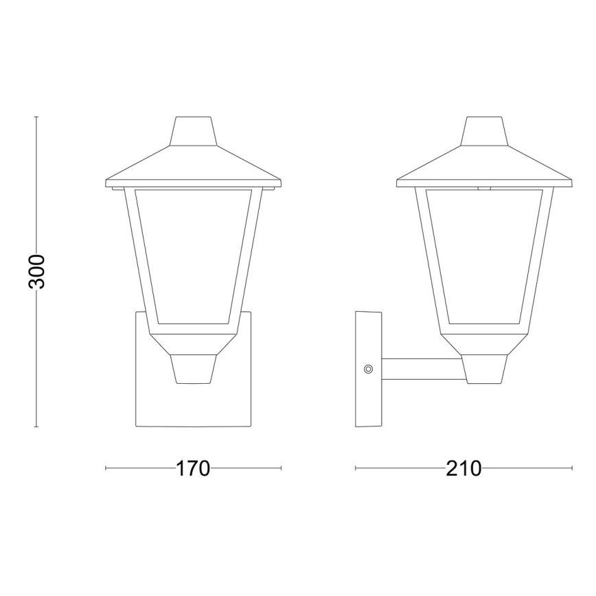 Philips - Вуличний настінний світильник KINNO 1xE27/25W/230V IP44