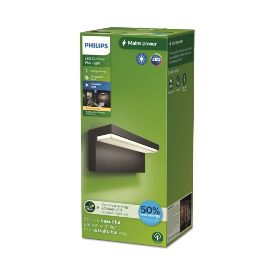 Philips - Вуличний світлодіодний настінний світильник BUSTAN LED/3,8W/230V 2700K IP44