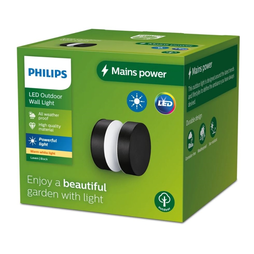 Philips - Вуличний світлодіодний настінний світильник LAVEN LED/6W/230V 2700K IP44