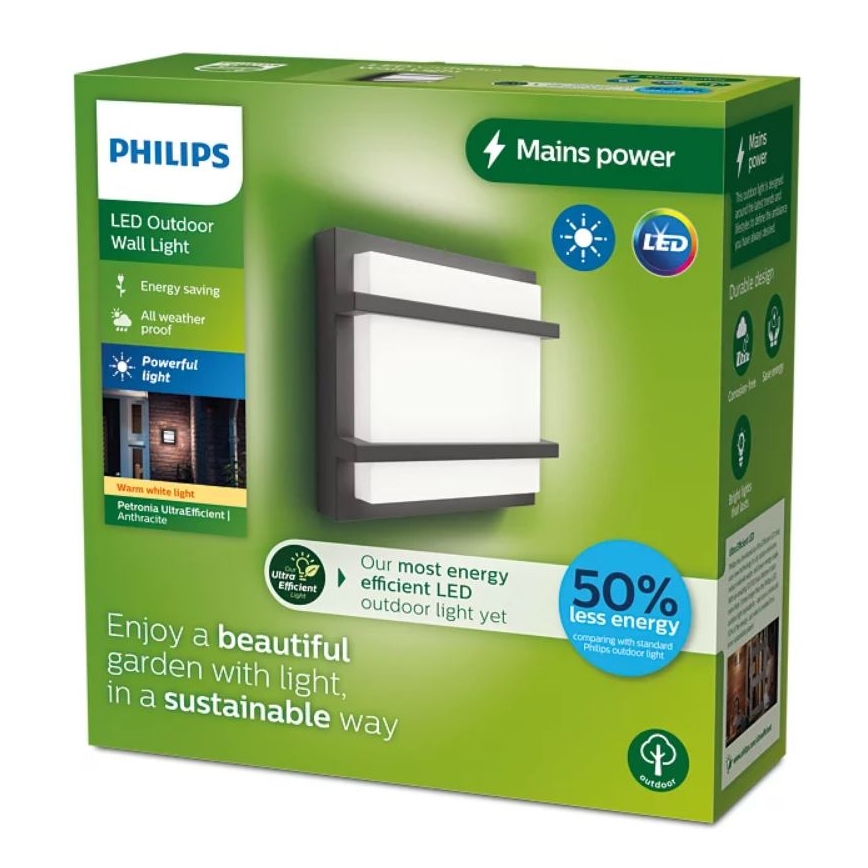 Philips - Вуличний світлодіодний настінний світильник PETRONIA LED/3,8W/230V IP44