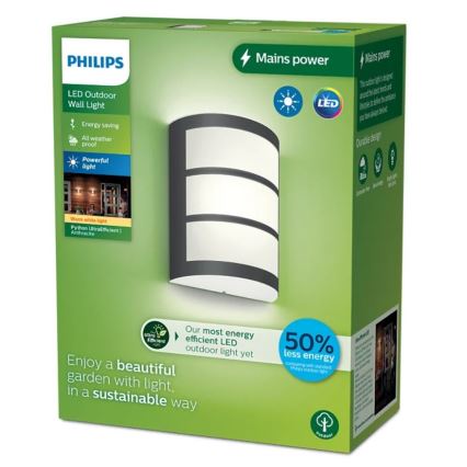 Philips - Вуличний світлодіодний настінний світильник PYTHON LED/3,8W/230V IP44