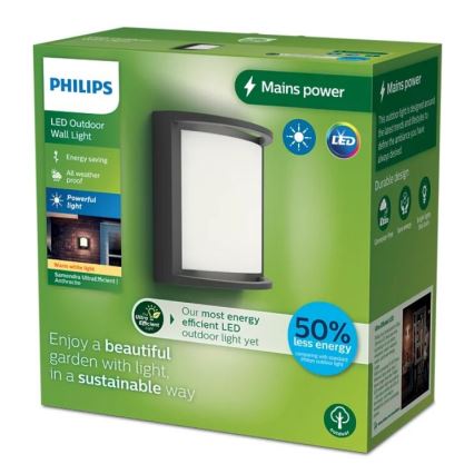 Philips - Вуличний світлодіодний настінний світильник SAMONDRA LED/3,8W/230V IP44
