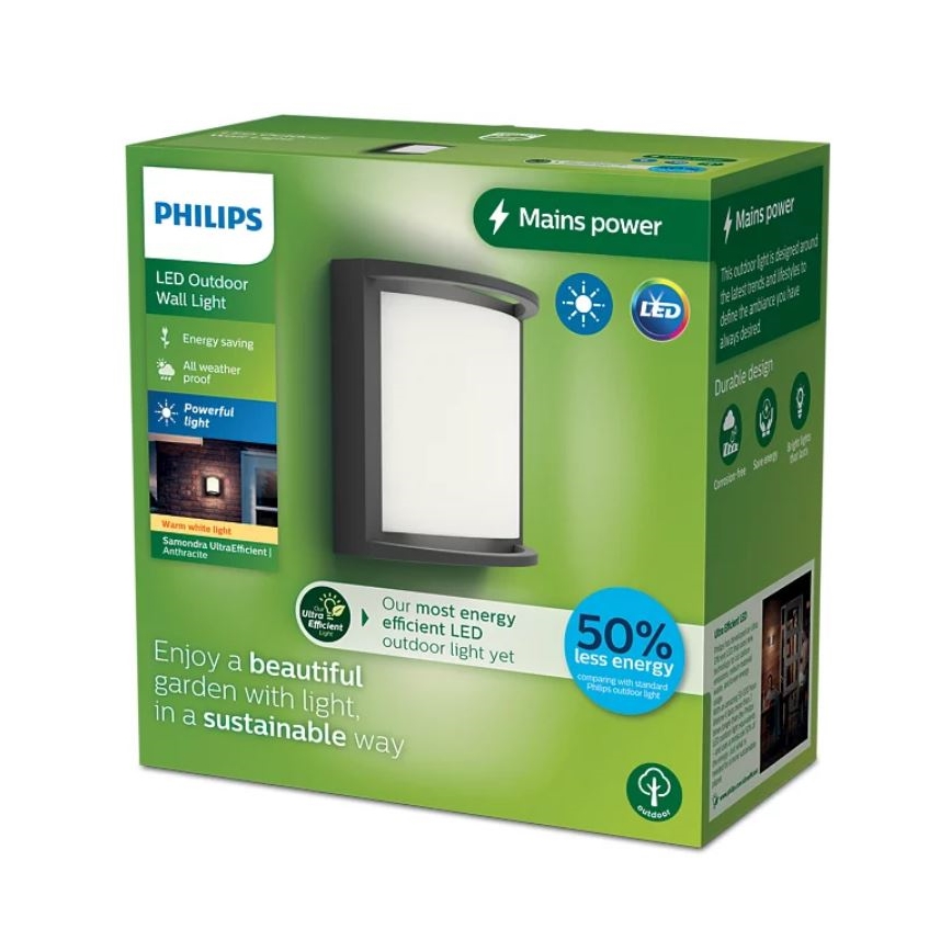Philips - Вуличний світлодіодний настінний світильник SAMONDRA LED/3,8W/230V IP44