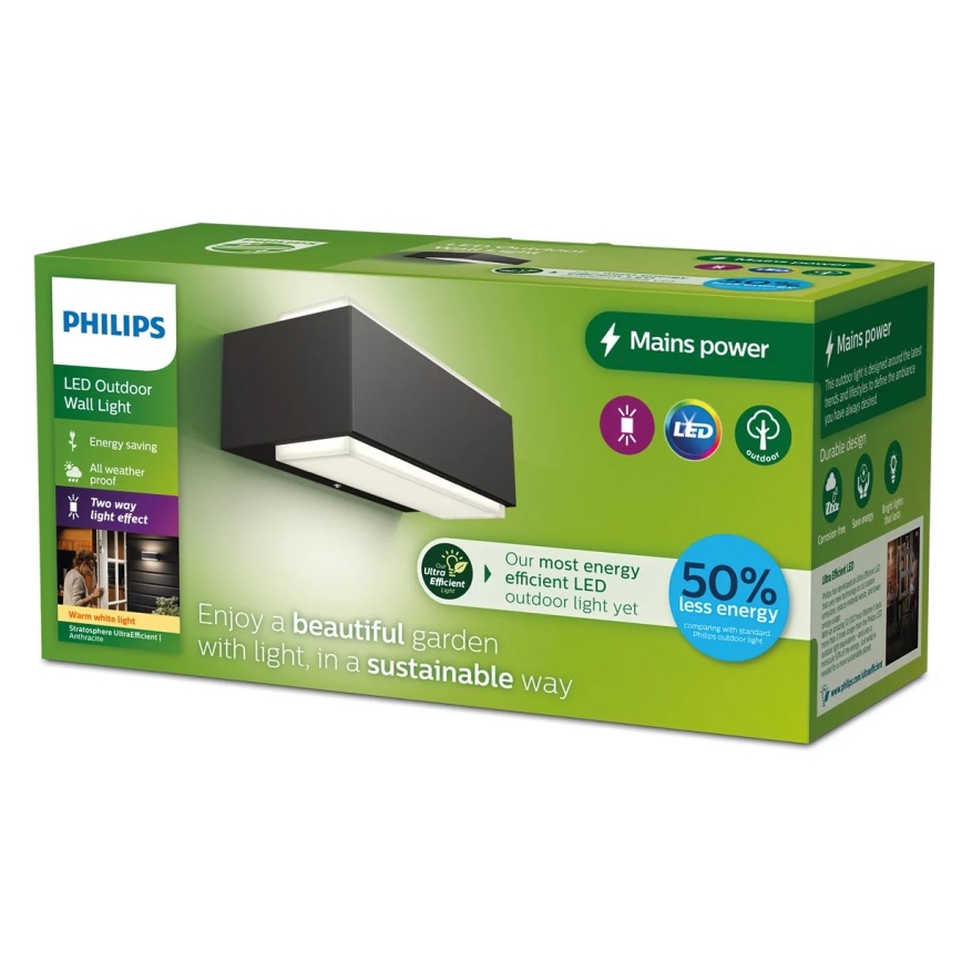 Philips - Вуличний світлодіодний настінний світильник STRATOSPHERE LED/3,8W/230V 2700K IP44