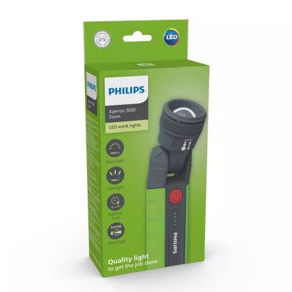 Philips X30ZOOMX1 - LED Акумуляторний ліхтарик з регулюванням яскравості XPERION LED/6W/3,7V 1000 lm 2500 mAh IP54