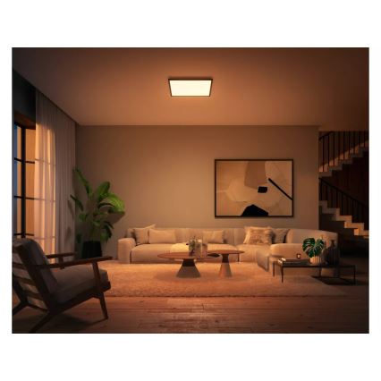 Philips - регульований стельовий світильник Hue AURELLE LED/39W/230V 2200-6500K 60x60 см чорний