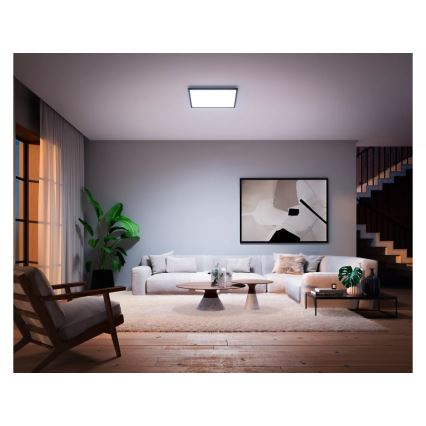 Philips - регульований стельовий світильник Hue AURELLE LED/39W/230V 2200-6500K 60x60 см чорний