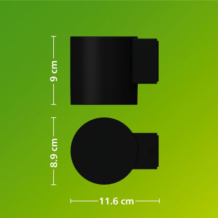 Philips - Зовнішній настінний світильник FYLX 1xGU10/5W/230V чорний IP44
