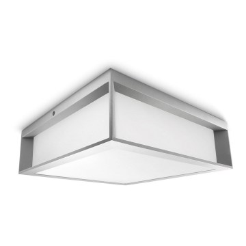 Philips - Зовнішній стельовий світильник 2xE27/14W/230V IP44 сірий