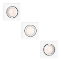Philips - Комплект 3x вбудованих стельових світильників 1xGU10/5,5W/230V