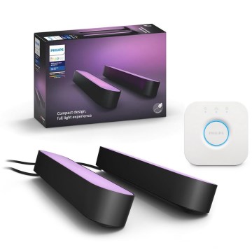 Philips - комплект із 2 RGB LED затемнюваних настільних ламп Hue PLAY WACA LED/6W/230V 2000-6500K + Hue Bridge