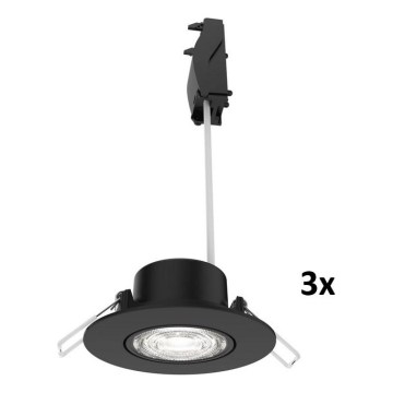 Philips - Комплект из 3 диммируемых встраиваемых потолочных светильников CILANTRO LED/5 Вт/230 В 4000K черный