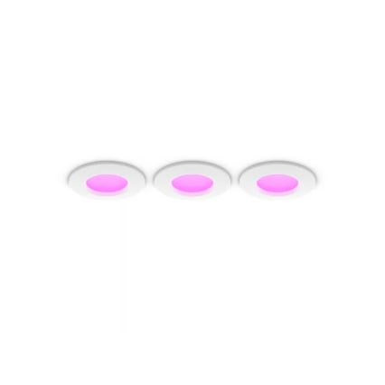 Philips - набор 3x диммируемых RGBW LED встраиваемых потолочных светильников для ванной Hue SLIM LED/8,3W/230V 1000-20000K белый P44