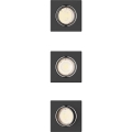 Philips - Комплект из 3 встраиваемых потолочных светильников PERIDOT 1xGU10/7W/230V чёрный