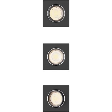 Philips - Комплект из 3 встраиваемых потолочных светильников PERIDOT 1xGU10/7W/230V чёрный