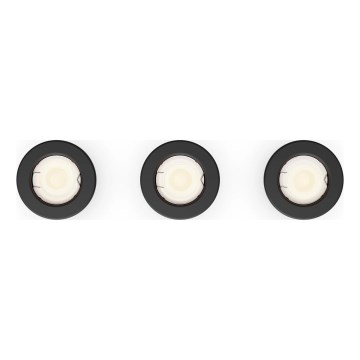 Philips - Комплект из 3 встраиваемых светильников PERIDOT 1xGU10/7W/230V чёрный