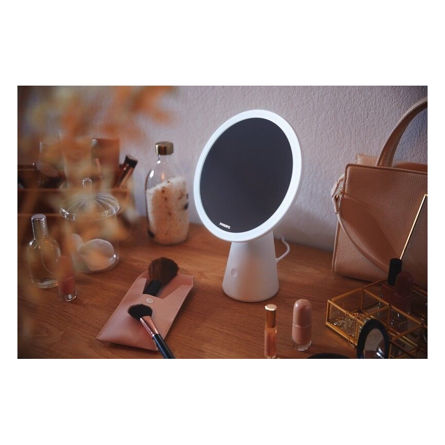 Philips - Косметическое зеркало со светодиодной подсветкой и регулированием яркости MIRROR LED/4,5W/5V