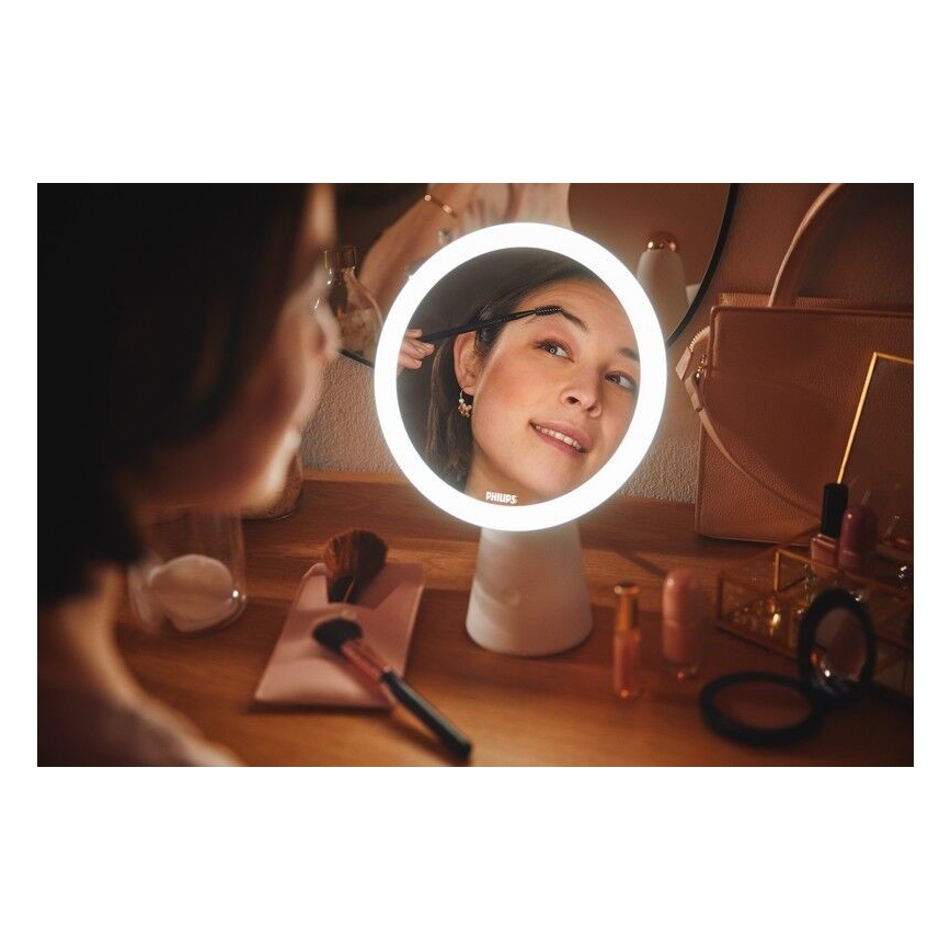 Philips - Косметическое зеркало со светодиодной подсветкой и регулированием яркости MIRROR LED/4,5W/5V