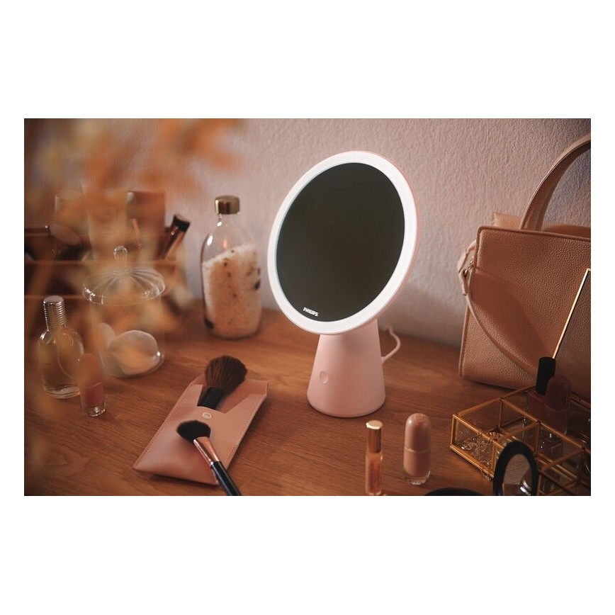 Philips - Косметическое зеркало со светодиодной подсветкой и регулированием яркости MIRROR LED/4,5W/5V