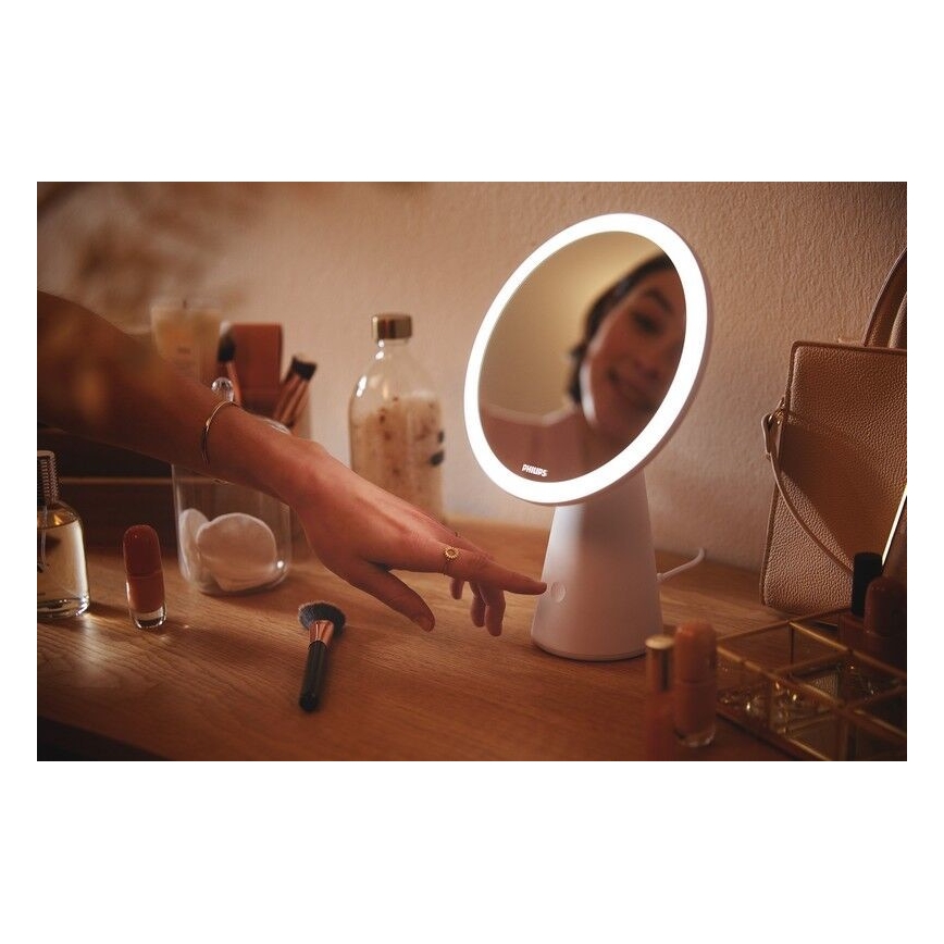Philips - Косметическое зеркало со светодиодной подсветкой и регулированием яркости MIRROR LED/4,5W/5V