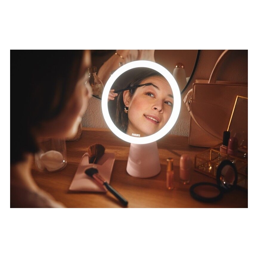 Philips - Косметическое зеркало со светодиодной подсветкой и регулированием яркости MIRROR LED/4,5W/5V