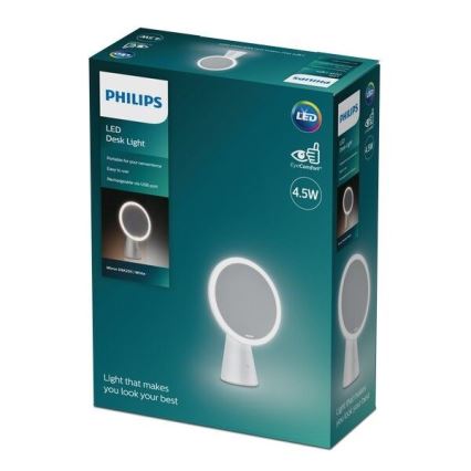Philips - Косметическое зеркало со светодиодной подсветкой и регулированием яркости MIRROR LED/4,5W/5V